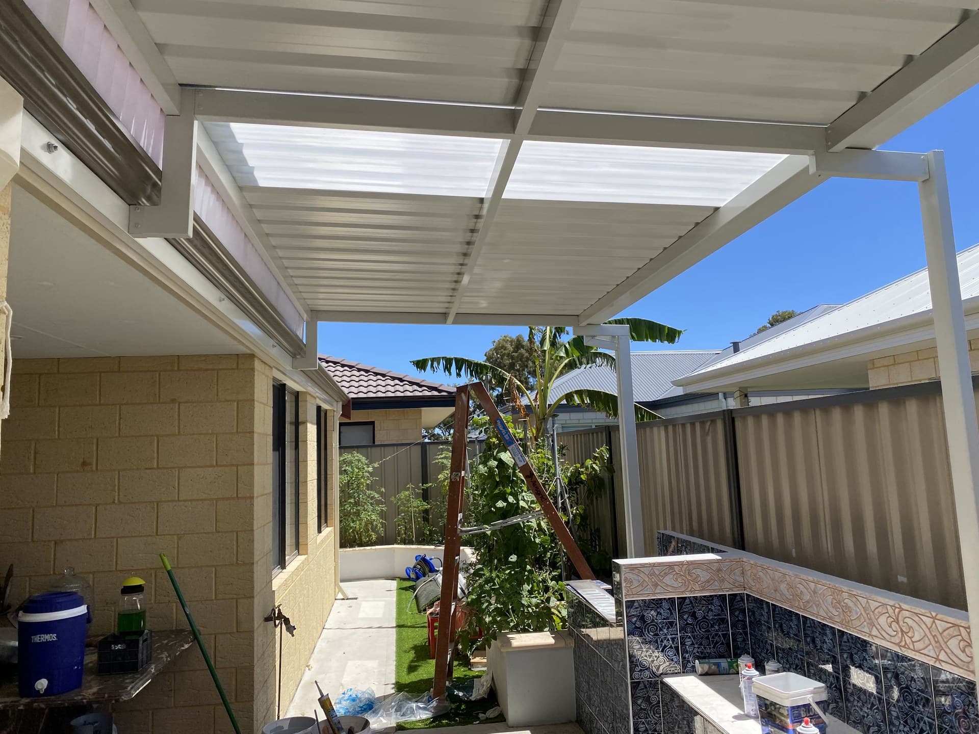 Skillion patio with single-pitch roof attached to a Perth home